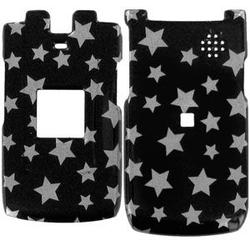 Wireless Emporium, Inc. Sanyo 6650/Katana II Black w/Silver Stars Snap-On Protector Case Faceplate