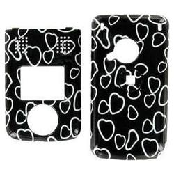 Wireless Emporium, Inc. Sanyo M1 Black & White Hearts Snap-On Protector Case Faceplate