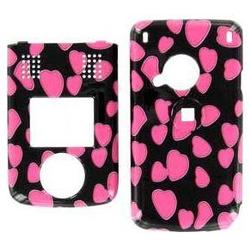 Wireless Emporium, Inc. Sanyo M1 Black w/ Hearts Snap-On Protector Case Faceplate