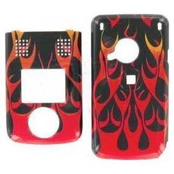 Wireless Emporium, Inc. Sanyo M1 Black w/ Red Flame Snap-On Protector Case Faceplate