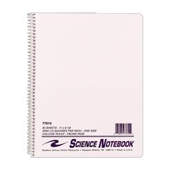Roaring Spring Paper Products Science Notebook, Wirebound, 11 x8-1/2 , 50 Shts (ROA77610)