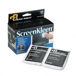 Read Right/Advantus Corporation ScreenKleen™ Alcohol Free Screen Wet/Dry Wipes, 14 Twin Packs Per Box (REARR1291)