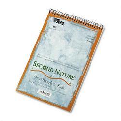 Tops Business Forms Second Nature® Gregg Ruled Spiral Steno Notebook, 6x9, 70 White Sheets (TOP74690)