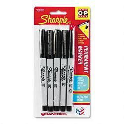 Faber Castell/Sanford Ink Company Sharpie® Ultra Fine Tip Permanent Markers, Five Marker Pack, 0.2mm, Black (SAN37665)