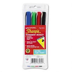 Faber Castell/Sanford Ink Company Sharpie® Ultra Fine Tip Permanent Markers, Four Color Set, 0.2mm (SAN37074)