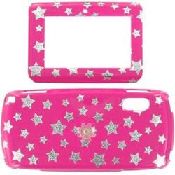 Wireless Emporium, Inc. Sidekick LX Hot Pink w/ Glitter Stars Snap-On Protector Case Faceplate
