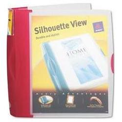 Avery-Dennison Silhouette View Round Ring Poly Reference Binder, 1 1/2 Capacity, Red (AVE17333)