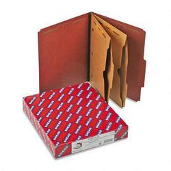 Smead Manufacturing Co. Six Section Pressboard Folders with 2 Pocket Dividers, Letter, Red, 10/Box (SMD14079)
