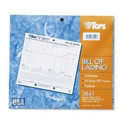 Tops Business Forms Snap Off® Bill of Lading, Short Form with Hazard Matl. Info, Triplicate, 50 Sets/Pack (TOP3841)
