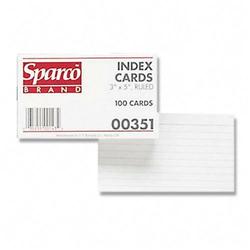 Sparco Products Sparco Ruled Plain Index Cards - 3 x 5 - 90lb - 100 x Card - White