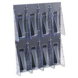 Deflecto Corporation Stand Tall® One Piece Literature Rack for Leaflets, 8 Pockets, Clear (DEF56201)