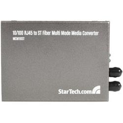 STARTECH.COM Startech.com 10/100 RJ45 to ST Fiber Multi-Mode Media Converter - 1 x RJ-45 , 1 x ST - 10/100Base-TX, 100Base-FX