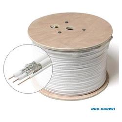 Steren 200-940WH 500'' RG6 UL/CM Dual Coaxial Cable with Ground Wire