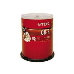 TDK ELECTRONICS TDK 52x CD-R Media - 700MB - 120mm Standard - 100 Pack Spindle