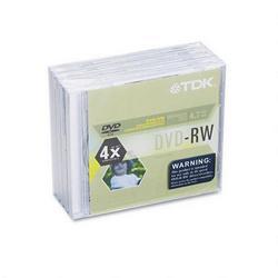 TDK ELECTRONICS TDK DVD-RW Media - 4.7GB - 5 Pack