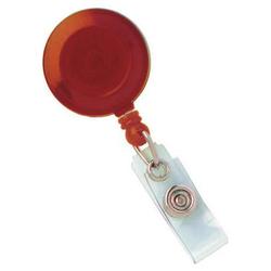 BRADY PEOPLE ID - CIPI TRANSLUCENT RED ROUND SPRING CLIP REEL