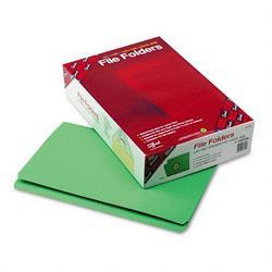 Smead Manufacturing Co. Top Tab File Folders, Double Ply Top, Straight Cut, Legal, Green, 100/Box (SMD17110)