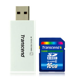 TRANSCEND INFORMATION Transcend 16GB SDHC Card & Compact Card Reader S5