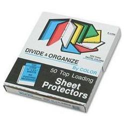 C-Line Products, Inc. Transparent Pastel Top Load Sheet Protectors, 10 ea. 4 Colors + Nonglare, 50/Bx (CLI62010)