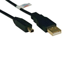 Tripp Lite Gold USB Cable (Round) - 1 x Type A - 1 x Mini Type B USB - 6ft - Black