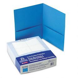 Esselte Pendaflex Corp. Twin Pocket Leatherette Grained Portfolios, Light Blue, 25/Box (ESS57501)