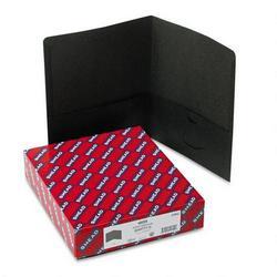 Smead Manufacturing Co. Two Pocket Portfolios, Black, 25 per Box (SMD87853)