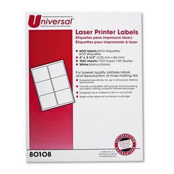Universal Office Products Universal Office Laser Printer Label - 4 Width x 3.33 Length - Permanent - 600 / Box - White