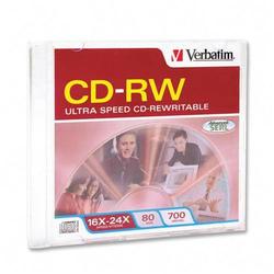 VERBATIM CORPORATION Verbatim 24x CD-RW Media - 700MB - 1 Pack