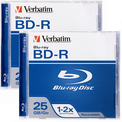 VERBATIM CORPORATION Verbatim Blu-ray Disc BD-R 25GB 2X Branded 2pk Jewel Case