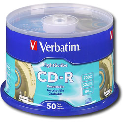 VERBATIM CORPORATION Verbatim CDR LightScribe 80 Min 52X 50Pk Spindle