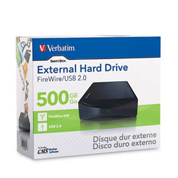VERBATIM - SMARTDISK Verbatim FireWire/USB Desktop Hard Drive - 500GB - 7200rpm - USB 2.0, IEEE 1394a - USB, FireWire - External