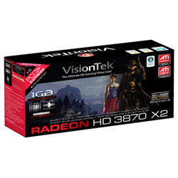 VISIONTEK Visiontek ATI Radeon 3870 X2 1GB 256-bit GDDR3 PCI-E 2.0 Dual DVI CrossFireX Supported Video Card