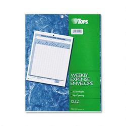 Tops Business Forms Weekly Expense Envelope, 8 1/2 x 11, 20 Envelopes per Pack (TOP1242)