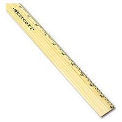 Acme United Corporation Westcott® Beveled Wood Ruler with Single Metal Edge, 18 Long (ACM05018)