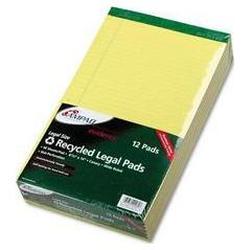 Ampad/Divi Of American Pd & Ppr evidence® recyc. perforated 8 1/2x14 legal rule pads, margin, canary, 50 sheets, doz (AMP20280)