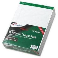 Ampad/Divi Of American Pd & Ppr evidence® recycled perforated 8 1/2x11 3/4 legal rule pads, margin, white, 50 shts,doz (AMP20170)