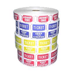 Sparco Products roll tickets, double with coupon, 2000 tickets per roll, blue (SPR99230)
