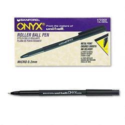 Faber Castell/Sanford Ink Company uni ball® Onyx® Roller Ball Pen, 0.5mm, Black Barrel, Black Ink (SAN60040)