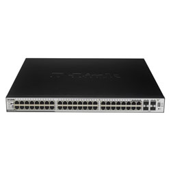 D-LINK SYSTEMS D-Link DGS-3100-48P Managed Stackable Ethernet Switch with PoE - 48 x 10/100/1000Base-T LAN, 2 x