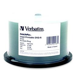 VERBATIM DVD-R 4.7GB 8X DATALIFEPLUS WHITE INKJET HUB PRINT 50K SPINDLE