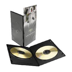 Compucessory DVD Storage Cases,Wrap Around Exterior,2 Cap.,5/Pack,Black (CCS10051)