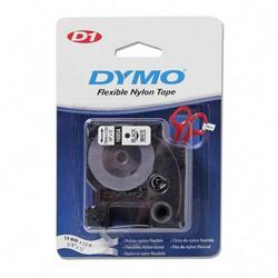 Sanford LP DYMO D1 16954 Fabric Tape - 0.75 x 11.48ft - 1 x Roll - Black, White