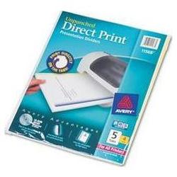 Avery-Dennison Direct Print® Unpunched 5-Tab Dividers for Laser/Inkjet/Printers, White, 4 St/Pack (AVE11568)