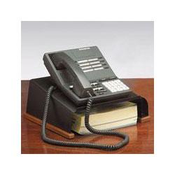 RubberMaid Distinctions™ Wood and Punched Metal Telephone Stand, Black/Cherry Wood (ROL23560)