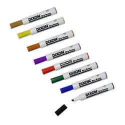 Dixon Ticonderoga Co. Dry Erase Marker, Black/BE/GN/OE/PE/RD/YW/BN (DIX92080)