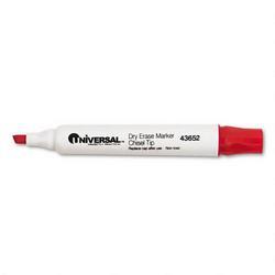 Universal Office Products Dry Erase Marker, Chisel Tip, Red Ink (UNV43652)