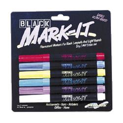 Drimark Products, Inc. Dry Erase Markers, Single Tip, Bullet Point, 6/Set, Assorted (DRI87246B)
