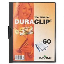 Duarable Office Products Corp. DuraClip® Clear Front Vinyl Report Cover, 60-Sheet Capacity, Graphite (DBL2214GE)
