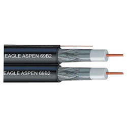 Eagle Aspen EAGLE ASPEN 69B2 Dual RG6 Solid Copper Coaxial Cable and Messenger with 60% Braid