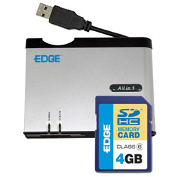 Edge EDGE Tech 4GB SDHC Card and All-in-one Reader Kit - Accessory Kit